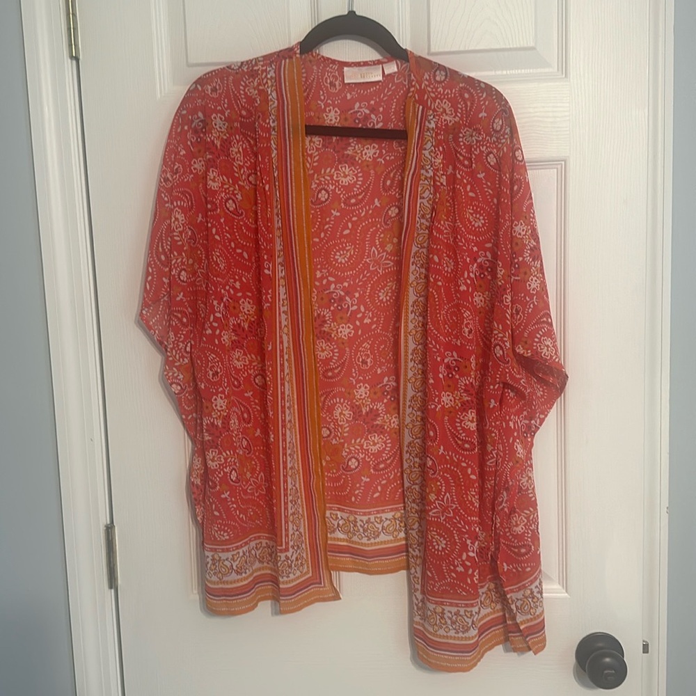 Orange and coral kimono